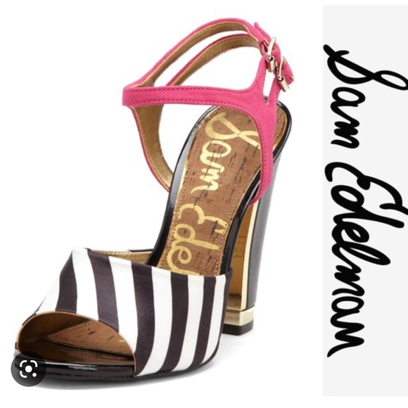 Sam Edelman Odetta black and white striped heels - Picture 2 of 10